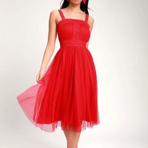 Forever love red dot Swiss dress